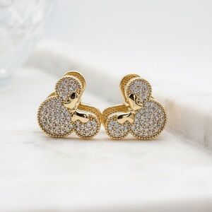Elegant Gold and Silver Poodle Earrings